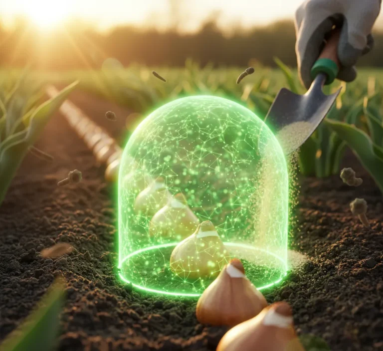 cebulka kwiatowa i wizualizacja bariery ochronnej